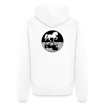 Ross Pferede Isländer Pferdeliebe Islandpferde - Unisex Premium Bio Zip Hoodie - Weiß - Hinten - Thijin (182cm)
