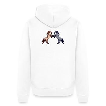 Chevaux islandais Cheval Amour Cheval Fan Chevaux - Veste à capuche bio Premium Unisexe - blanc - Dos - Thijin (182cm)
