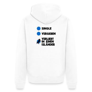 Pferde Lustig Statement Islandpferde Pferdefan - Unisex Premium Bio Zip Hoodie - Weiß - Hinten - Thijin (182cm)