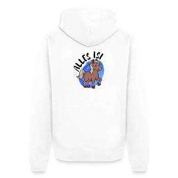Islandponys Islandpferde Pony Pferde Statement - Unisex Premium Bio Zip Hoodie - Weiß - Hinten - Thijin (182cm)