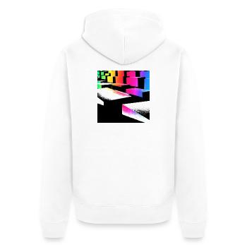 Cubiarcobalenus - Unisex Premium Organic Zip Hoodie - white - Back - Thijin (182cm)