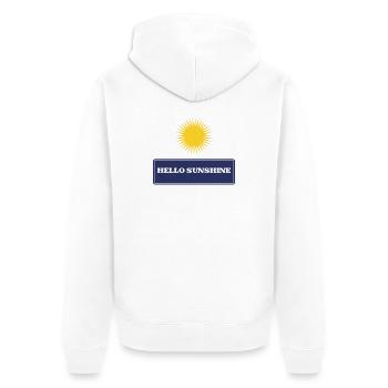 Hallo Sonnenschein - Unisex Premium Bio Zip Hoodie - Weiß - Hinten - Thijin (182cm)
