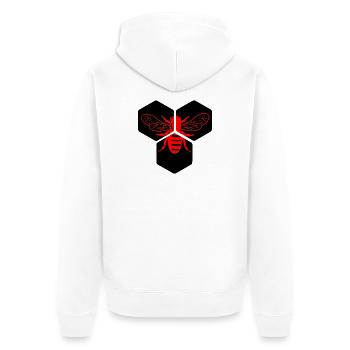 Honigbiene auf Wabe - Unisex Premium Bio Zip Hoodie - Weiß - Hinten - Thijin (182cm)