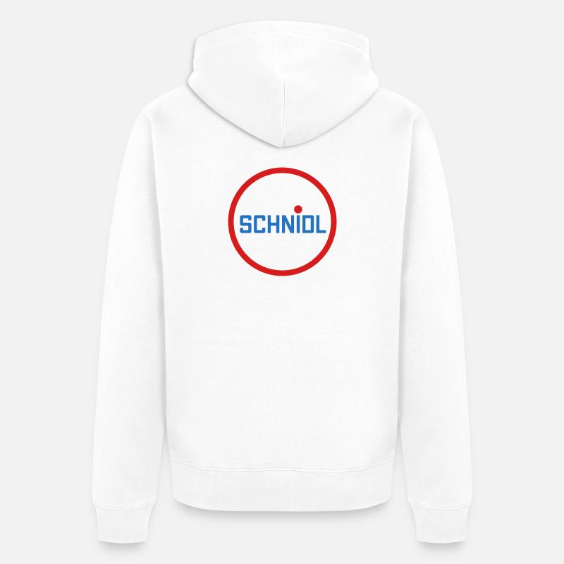 Schnidel Penis Puller Wurst - Unisex Premium Bio Zip Hoodie - Weiß