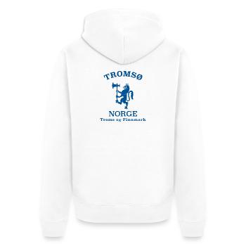TROMSO Norwegen Norway Norge - Unisex Premium Bio Zip Hoodie - Weiß - Hinten - Thijin (182cm)