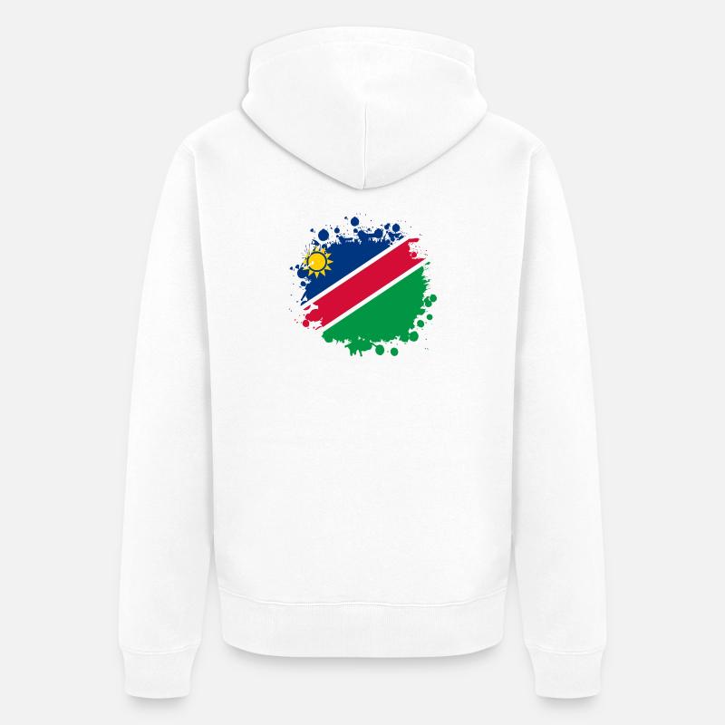 Drapeaux de Namibie design blob - Veste à capuche bio Premium Unisexe - blanc