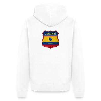 Écusson Jamundi Colombia - Veste à capuche bio Premium Unisexe - blanc - Dos - Thijin (182cm)