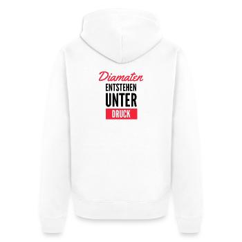 Diamanten Druck Typo Kalligrafie - Unisex Premium Bio Zip Hoodie - Weiß - Hinten - Thijin (182cm)
