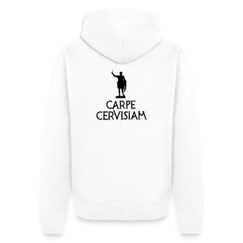 Funny Beer Latin Carpe Cervisiam Carpe Diem - Unisex Premium Organic Zip Hoodie - white - Back - Thijin (182cm)