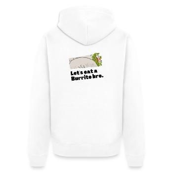 Hähnchenrolle mit Gemüseblatt Burrito - Unisex Premium Bio Zip Hoodie - Weiß - Hinten - Thijin (182cm)