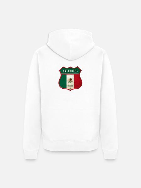 Écusson Matamoros Mexico - Veste à capuche bio Premium Unisexe - blanc