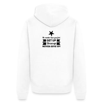 Abstraktes monochromes geometrisches Muster - Unisex Premium Bio Zip Hoodie - Weiß - Hinten - Thijin (182cm)