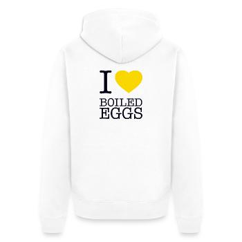 I LOVE BOILED EGGS Eier - Unisex Premium Organic Zip Hoodie - white - Back - Thijin (182cm)