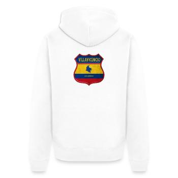 Écusson Villavicencio Colombia - Veste à capuche bio Premium Unisexe - blanc - Dos - Thijin (182cm)