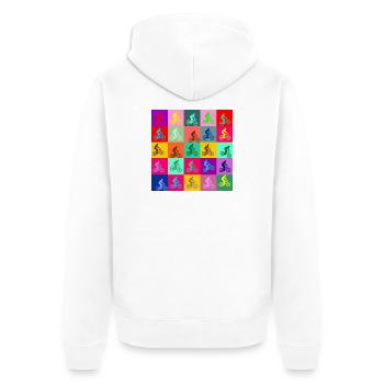 Modern Art Bike MTB Fahrrad - Unisex Premium Organic Zip Hoodie - white - Back - Thijin (182cm)