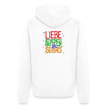 Nachspeise Naschen Süßigkeiten Statement Lecker - Unisex Premium Bio Zip Hoodie - Weiß - Hinten - Thijin (182cm)