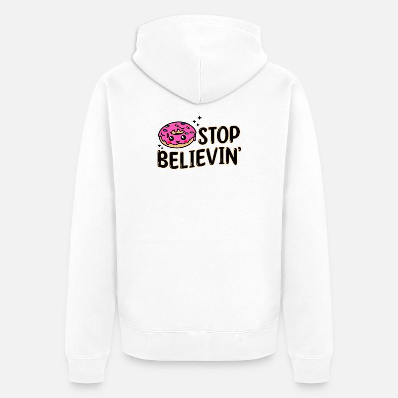 Sweets Snacking Statement Delicious Donut - Unisex Premium Organic Zip Hoodie - white