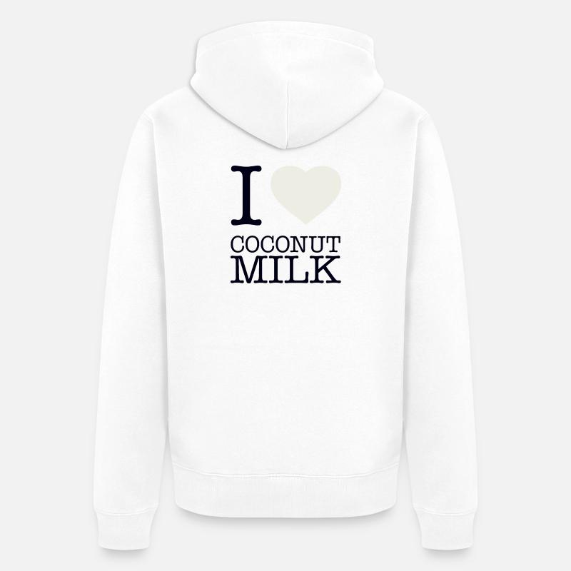 J’ADORE LE LAIT DE - Veste à capuche bio Premium Unisexe - blanc