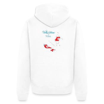 Wallis und Futuna - Unisex Premium Bio Zip Hoodie - Weiß - Hinten - Thijin (182cm)