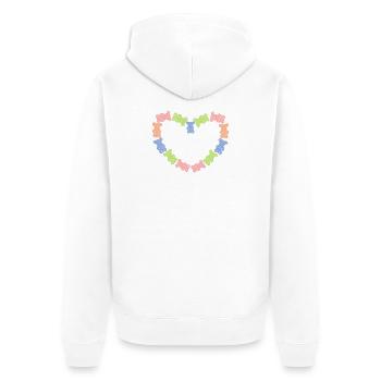 Naschkatzen Süßigkeiten Nachspeise Herz Lecker - Unisex Premium Bio Zip Hoodie - Weiß - Hinten - Thijin (182cm)
