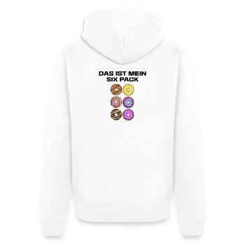 Lustig Donut Statement Nachspeise Süßigkeiten - Unisex Premium Bio Zip Hoodie - Weiß - Hinten - Thijin (182cm)