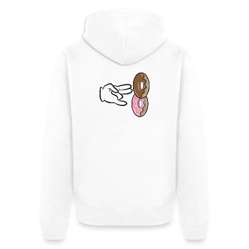 Nachspeise Süßigkeiten Naschen Donut Naschen - Unisex Premium Bio Zip Hoodie - Weiß - Hinten - Thijin (182cm)