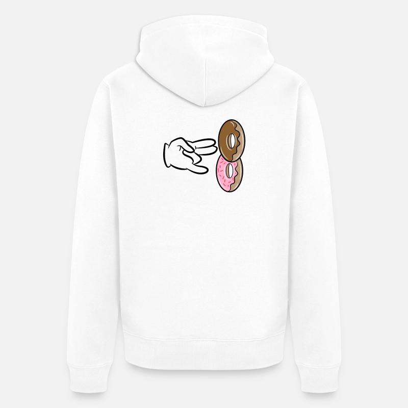 Dessert Bonbons Snacking Beignet Snacking - Veste à capuche bio Premium Unisexe - blanc