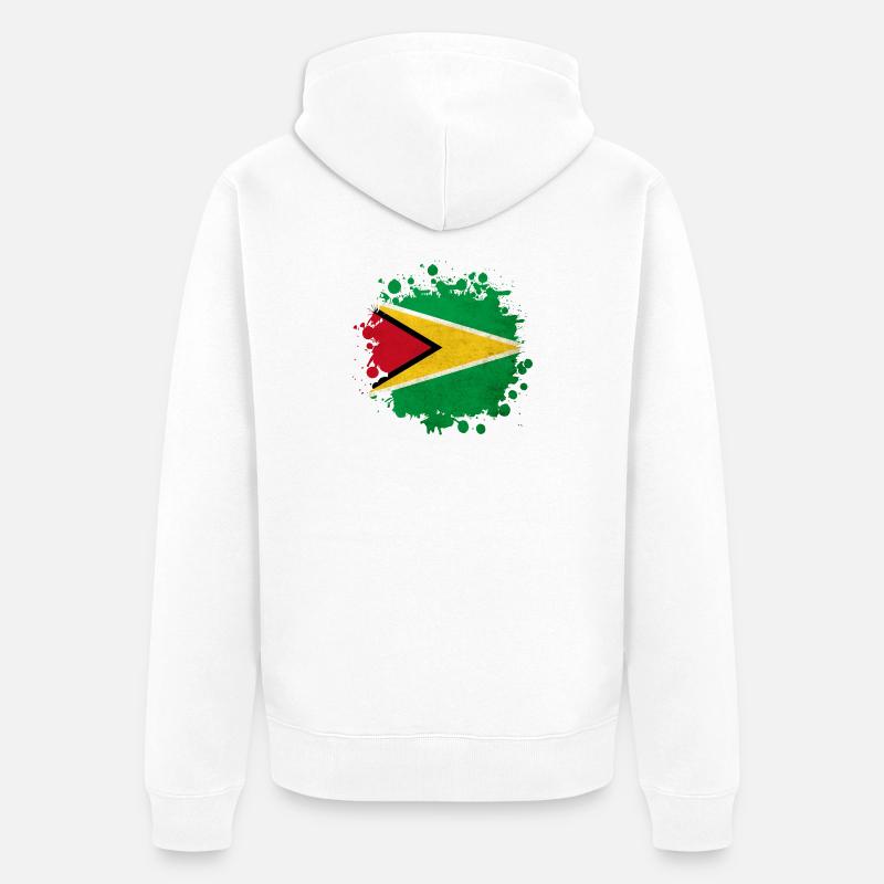 blob drapeau de la Guyane - Veste à capuche bio Premium Unisexe - blanc