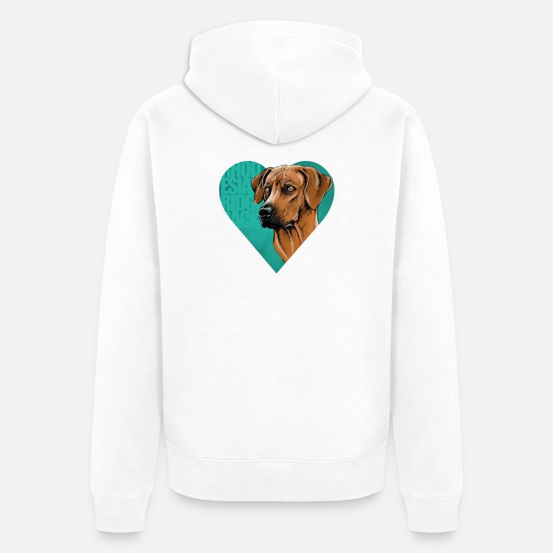 Rhodesian Ridgeback - Veste à capuche bio Premium Unisexe - blanc