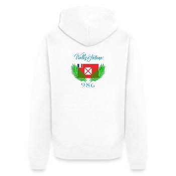 Wallis & Futuna - Veste à capuche bio Premium Unisexe - blanc - Dos - Thijin (182cm)