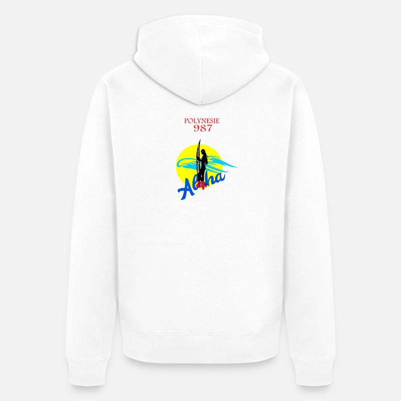 Polynésie - Veste à capuche bio Premium Unisexe - blanc