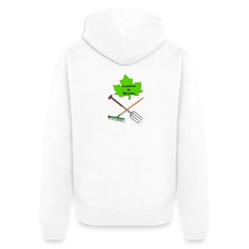 Le jardinier du dimanche - Veste à capuche bio Premium Unisexe - blanc - Dos - Thijin (182cm)
