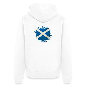 Schottland Klecks Flaggen Design - Unisex Premium Bio Zip Hoodie - Weiß - Hinten - Thijin (182cm)
