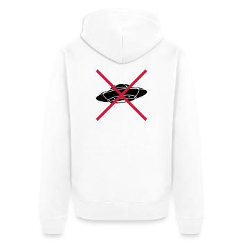 No UFOs Forbidden Shield - Unisex Premium Organic Zip Hoodie - white - Back - Thijin (182cm)