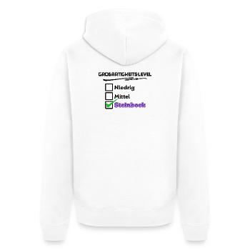 Steinbock Cool Statement Horoskop Astrologie - Unisex Premium Bio Zip Hoodie - Weiß - Hinten - Thijin (182cm)
