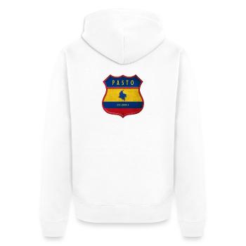 Armoiries Pasto Colombia - Veste à capuche bio Premium Unisexe - blanc - Dos - Thijin (182cm)