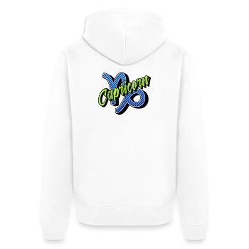 Horoskop Aberglaube Sternbild Steinbock Spruch - Unisex Premium Bio Zip Hoodie - Weiß - Hinten - Thijin (182cm)