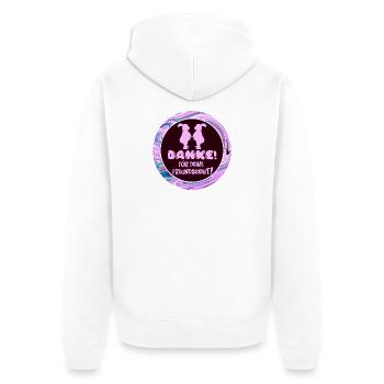 Danke für Deine Freundschaft - Kaninchen Paar - Unisex Premium Bio Zip Hoodie - Weiß - Hinten - Thijin (182cm)