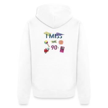 Nostalgic 90s theme - Unisex Premium Organic Zip Hoodie - white - Back - Thijin (182cm)