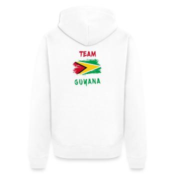 Drapeaux de l'équipe Guyane - Veste à capuche bio Premium Unisexe - blanc - Dos - Thijin (182cm)