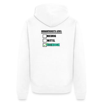 Steinbock Statement Horoskop Tierkreis Astronomie - Unisex Premium Bio Zip Hoodie - Weiß - Hinten - Thijin (182cm)