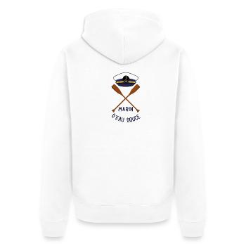 marin d'eau douce - Veste à capuche bio Premium Unisexe - blanc - Dos - Thijin (182cm)