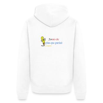 plus que parfait - Veste à capuche bio Premium Unisexe - blanc - Dos - Thijin (182cm)