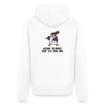 Tier Vogel Pinguin Statement Antarktis Seevogel - Unisex Premium Bio Zip Hoodie - Weiß - Hinten - Thijin (182cm)