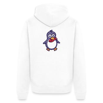 Sweet Animal Bird Penguin Seabird Zoo South Pole - Unisex Premium Organic Zip Hoodie - white - Back - Thijin (182cm)