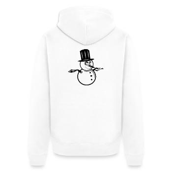 Snowman Winter Symbol Logo icon Graphic Snow - Unisex Premium Organic Zip Hoodie - white - Back - Thijin (182cm)