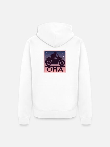MOTORRAD OMA - GROßMAMA - Unisex Premium Bio Zip Hoodie - Weiß