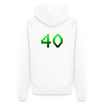 geburtstagsgeschenk, 40 Pixelgrafik - Unisex Premium Bio Zip Hoodie - Weiß - Hinten - Thijin (182cm)