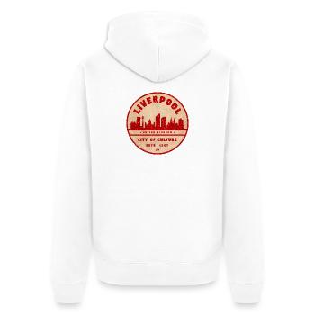 Liverpool City Culture Vintage Seal - Unisex Premium Organic Zip Hoodie - white - Back - Thijin (182cm)