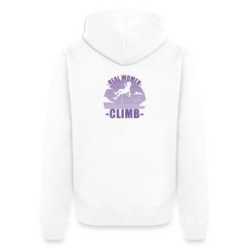 Klettern Bergsteigen Berge Mädchen Geschenk - Unisex Premium Bio Zip Hoodie - Weiß - Hinten - Thijin (182cm)